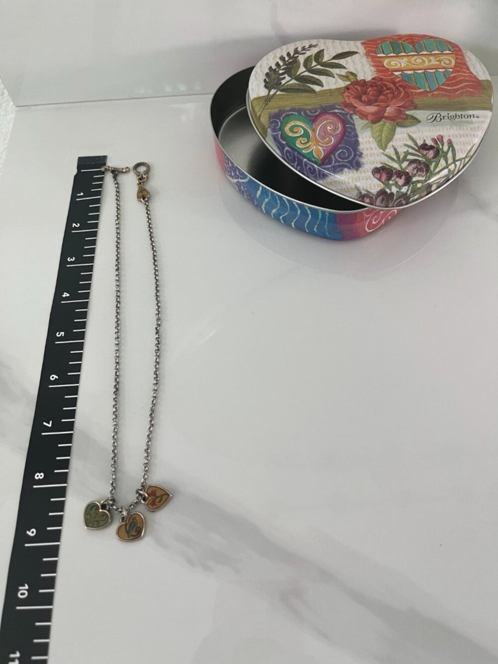 Brighton Reversible Enamel Heart Charm Necklace With Tin